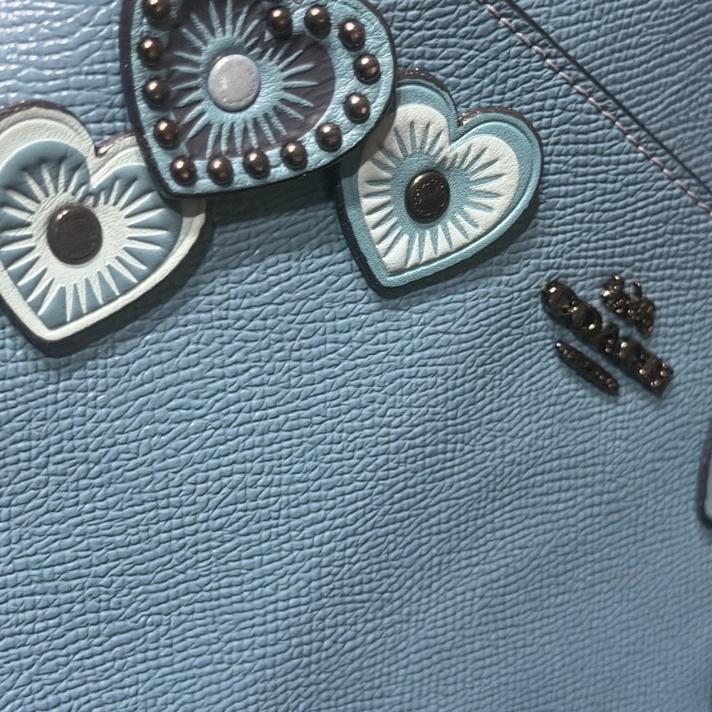 Coach Blue Rare gunmetal crossbody with Heart Appliqué - Picture 10 of 13